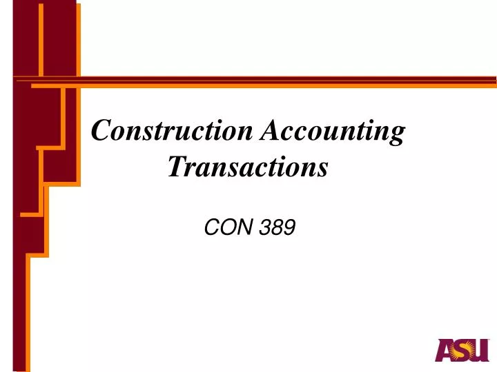 construction accounting transactions