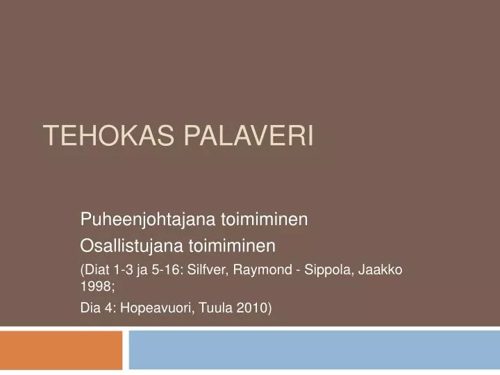 tehokas palaveri