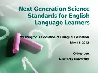 Next Generation Science Standards for English Language Learners