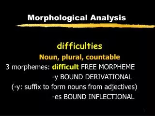 Morphological Analysis