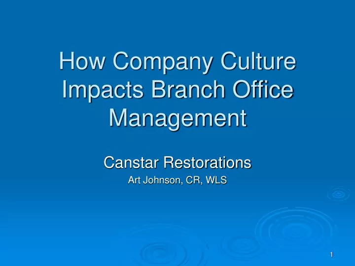 how company culture impacts branch office management