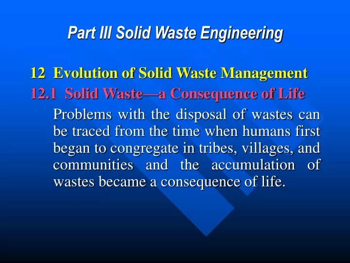 part iii solid waste engineering