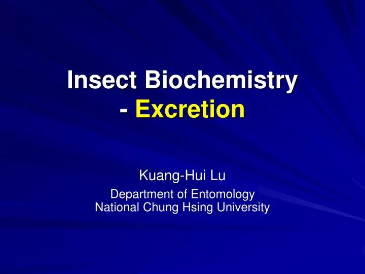 insect biochemistry excretion