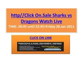 Sale Sharks vs Dragons Live Stream Rugby 2011 LV Cup HD TV