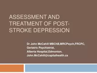 Assessment and Treatment of Post-Stroke Depression