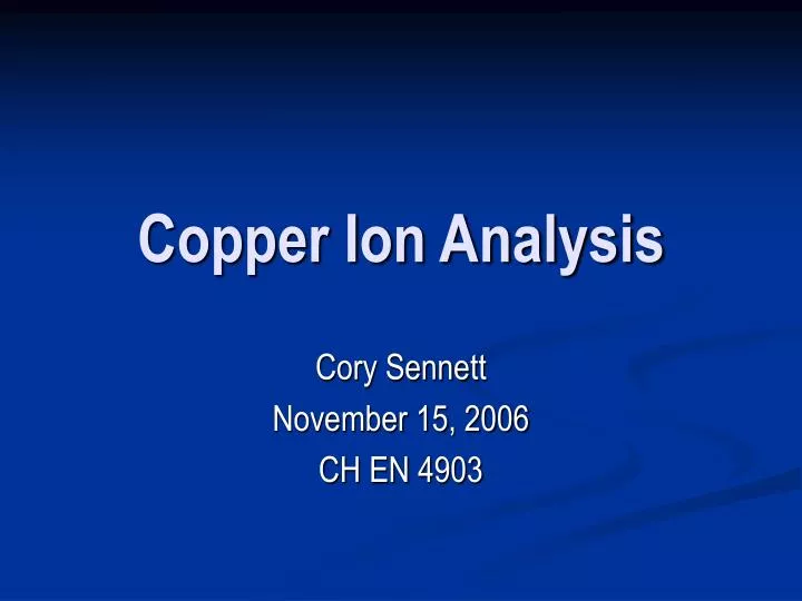 copper ion analysis