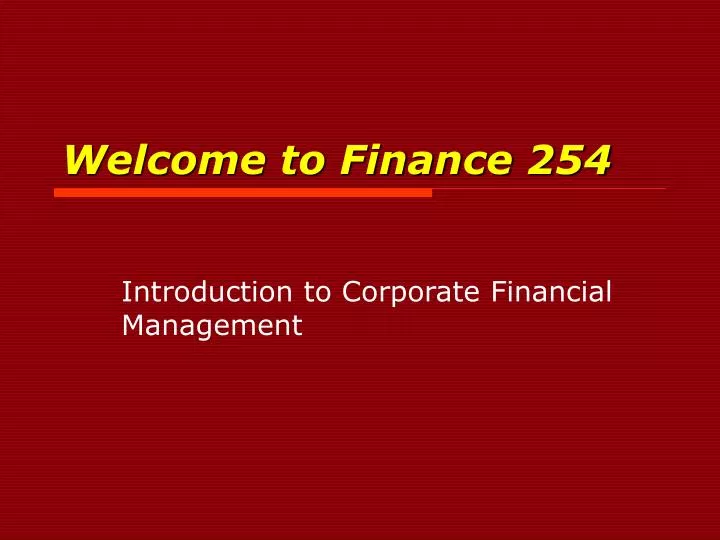 welcome to finance 254