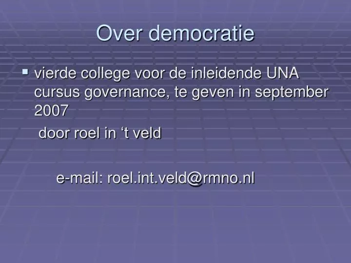 over democratie