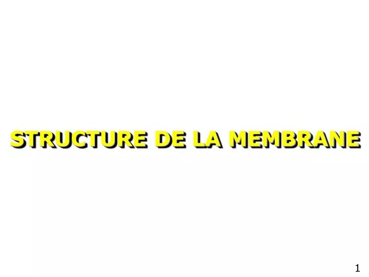 structure de la membrane