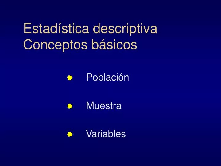 PPT - Estadística Descriptiva Conceptos Básicos PowerPoint Presentation ...