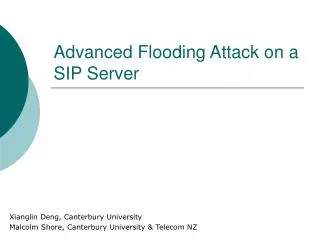 Advanced Flooding Attack on a SIP Server