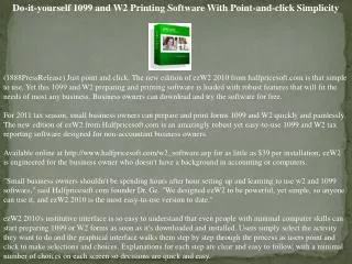 Do-it-yourself 1099 and W2 Printing Software With Point-and-