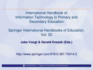International Handbook of Information Technology in Primary and Secondary Education Springer International Handbooks of