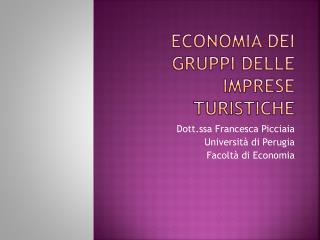 Economia dei gruppi delle imprese turistiche