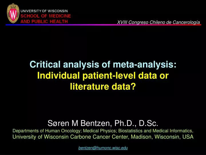 critical analysis of meta analysis individual patient level data or literature data