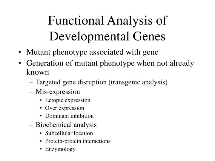 functional analysis of developmental genes