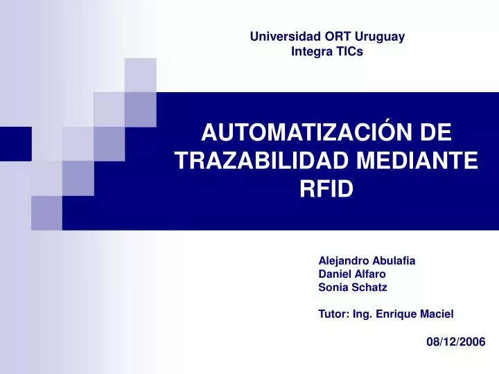 automatizaci n de trazabilidad mediante rfid