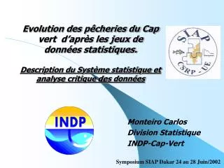 Monteiro Carlos 	Division Statistique 	INDP-Cap-Vert