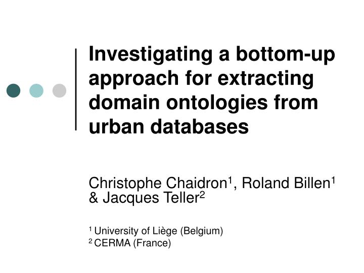 investigating a bottom up approach for extracting domain ontologies from urban databases