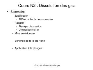 Cours N2 : Dissolution des gaz