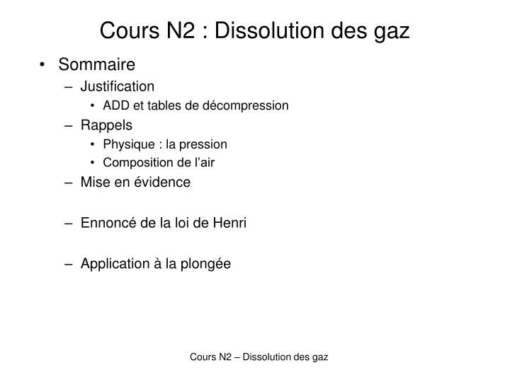 cours n2 dissolution des gaz