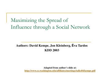 Maximizing the Spread of Influence through a Social Network