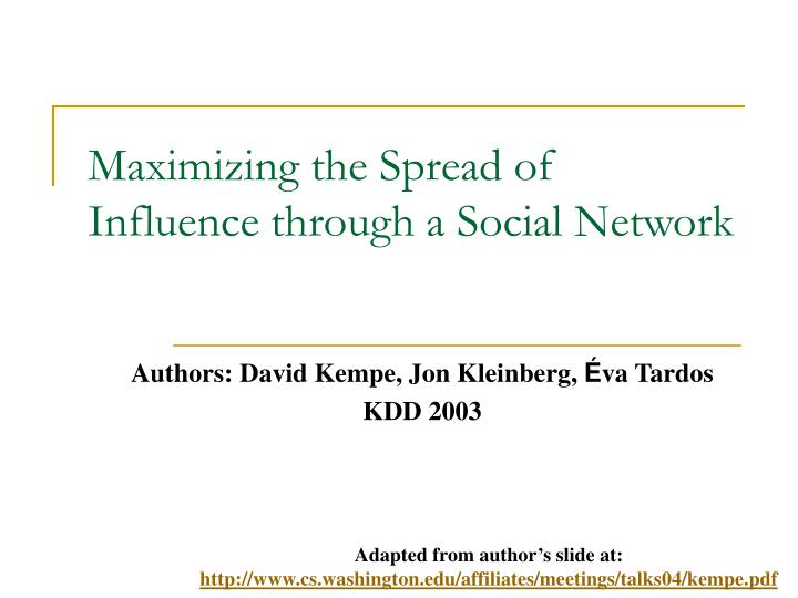 maximizing the spread of influence through a social network
