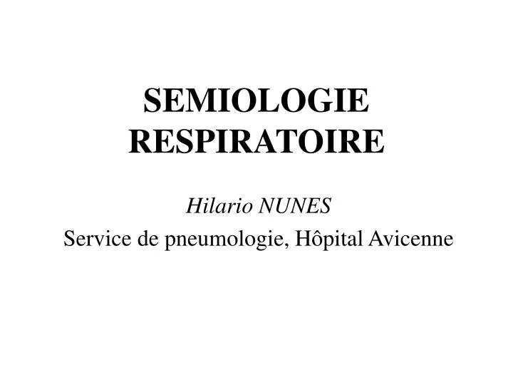 semiologie respiratoire