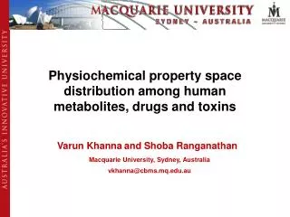 Physiochemical property space distribution among human metabolites, drugs and toxins