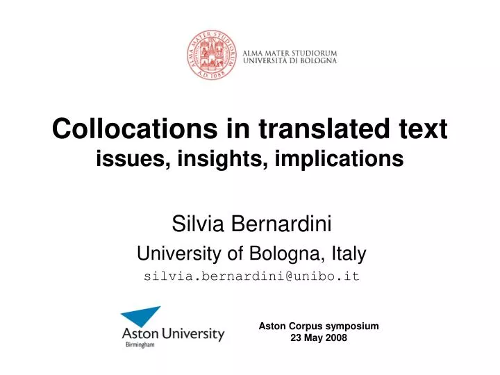 collocations in translated text issues insights implications