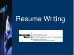 Resume Writing - slide 1