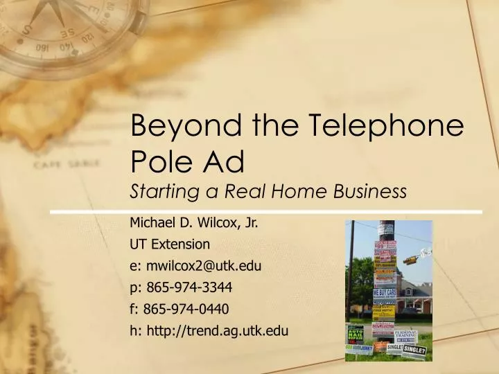 beyond the telephone pole ad starting a real home business