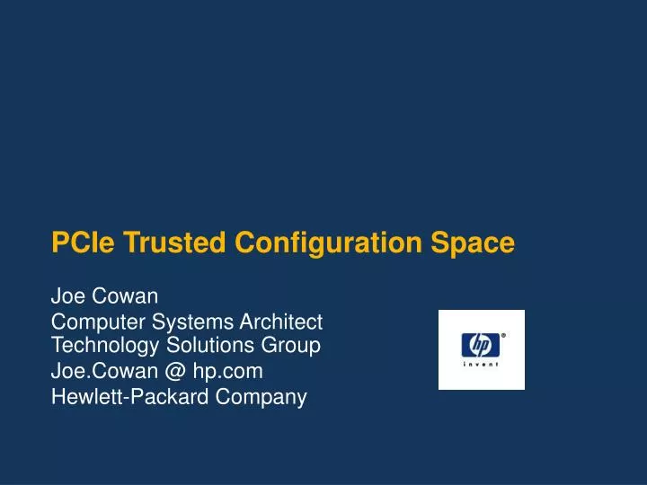 pcie trusted configuration space