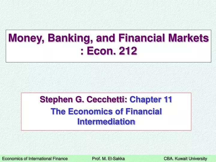 money banking and financial markets econ 212