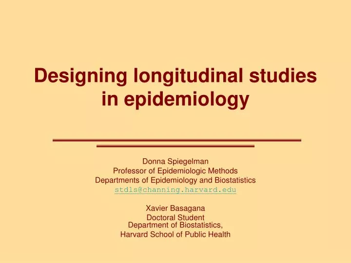 designing longitudinal studies in epidemiology