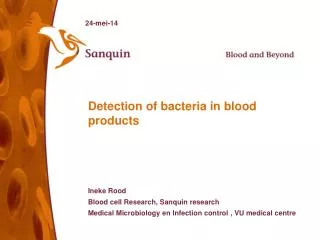 Detection of bacteria in blood products