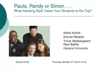 Paula, Randy or Simon . . . What Advising Style Takes Your Students to the Top?