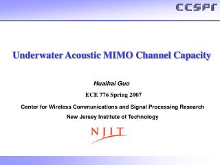 Underwater Acoustic MIMO Channel Capacity