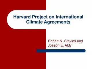 Harvard Project on International Climate Agreements