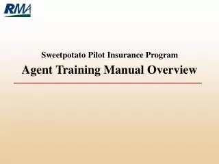 Agent Training Manual Overview