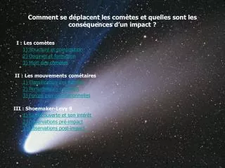 comment se d placent les com tes et quelles sont les cons quences d un impact