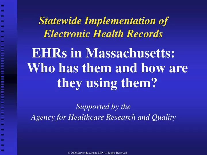 statewide implementation of electronic health records