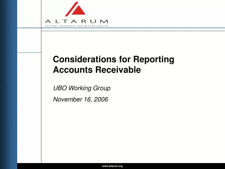 considerations for reporting accounts receivable