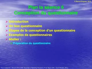 plan la s ance 6 conception du questionnaire