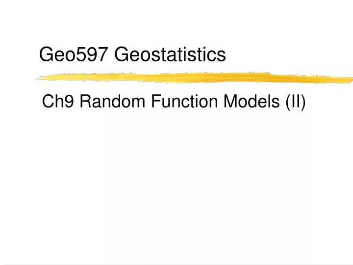 geo597 geostatistics