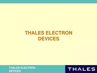 THALES ELECTRON DEVICES