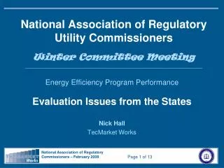 National Association of Regulatory Utility Commissioners Winter Committee Meeting ______________________________________