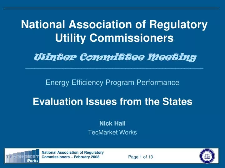 national association of regulatory utility commissioners winter committee meeting