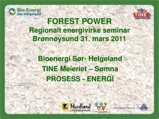 FOREST POWER Regionalt energivirke seminar Brønnøysund 31. mars 2011