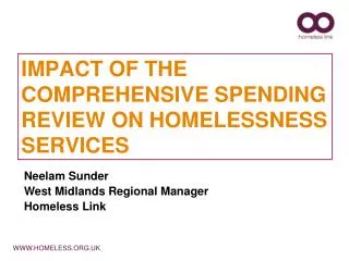 IMPACT OF THE COMPREHENSIVE SPENDING REVIEW ON HOMELESSNESS SERVICES